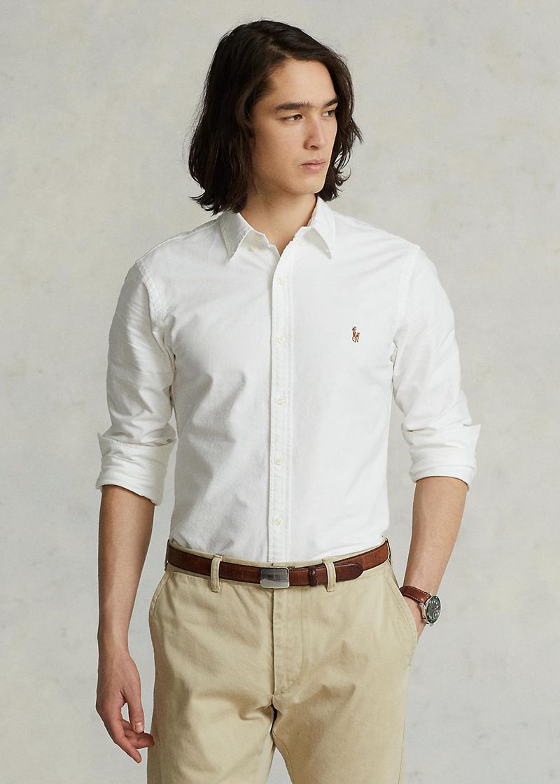 ポロ ラルフ ローレン シャツ メンズ 白 スリム フィット Oxford EHBFY2570